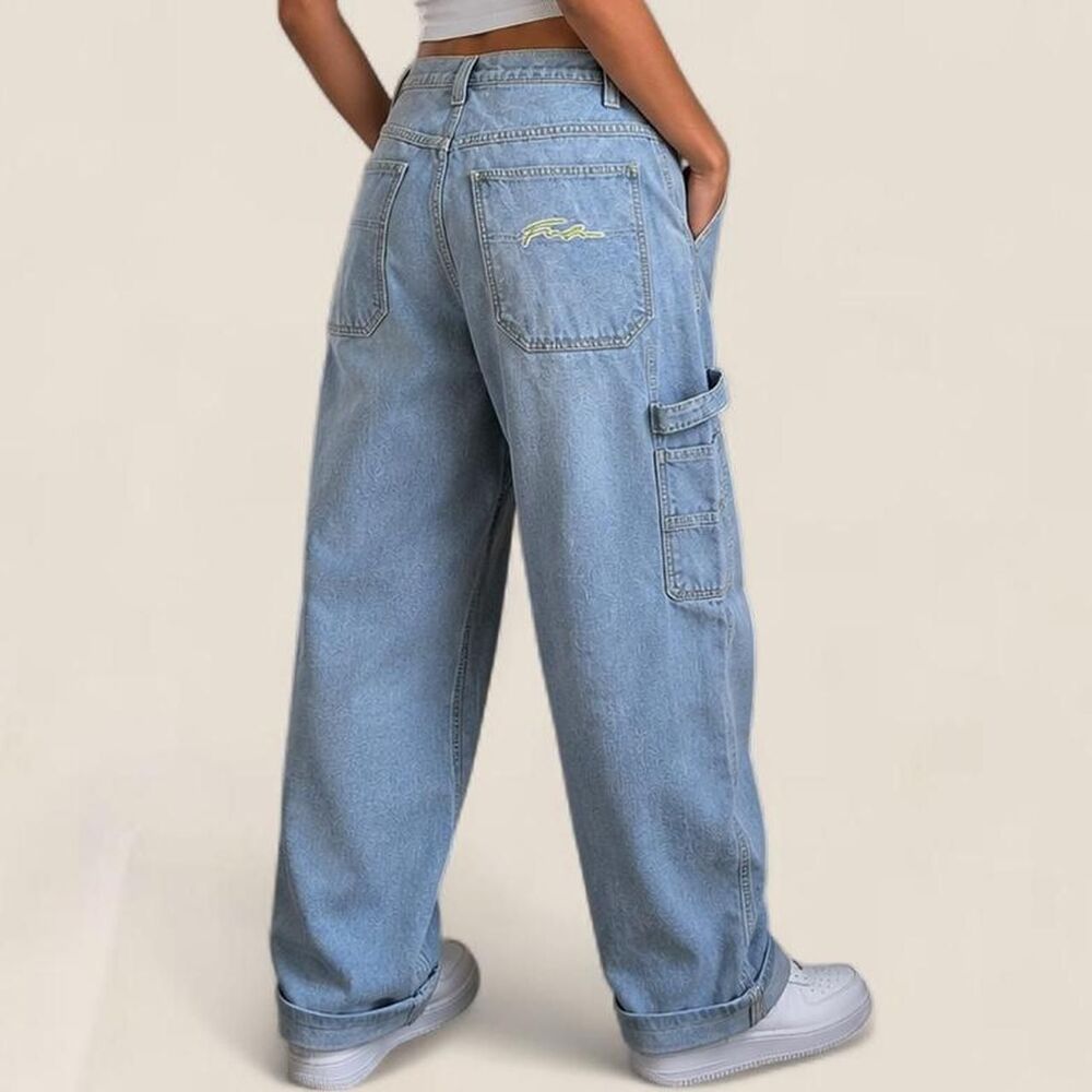 FUBU light wash carpenter utility jeans baggy skater Y2K size 16